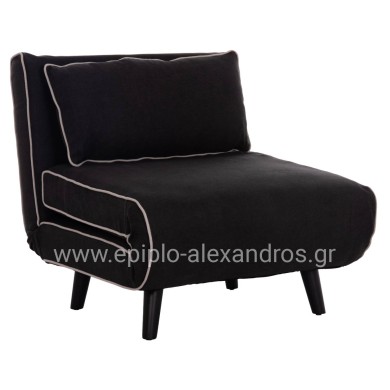 ΠΟΛΥΘΡΟΝΑ ΚΡΕΒΑΤΙ BRAXTON HM8425.03 ΜΑΥΡΟ ΥΦΑΣΜΑ 78x88x78Υεκ.