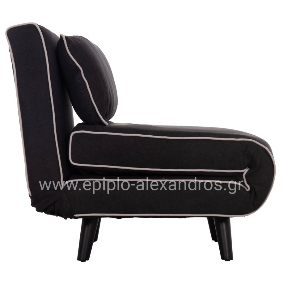 ARMCHAIR-BED BRAXTON HM8425.03 BLACK FABRIC 78x88x78Hcm.
