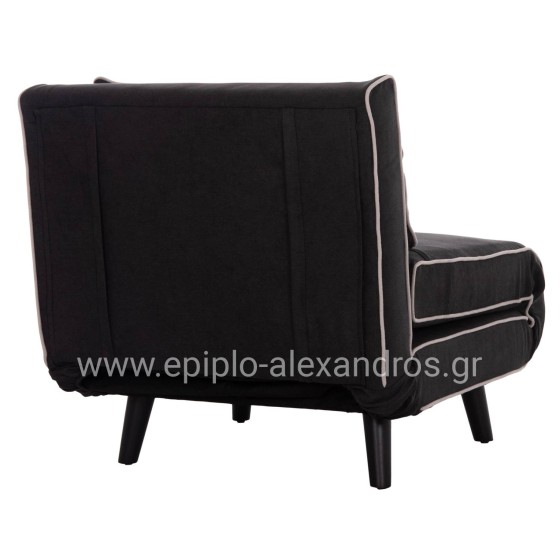 ARMCHAIR-BED BRAXTON HM8425.03 BLACK FABRIC 78x88x78Hcm.