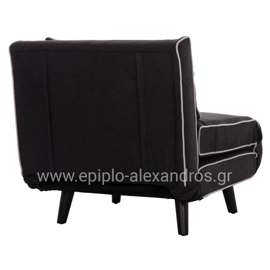 ΠΟΛΥΘΡΟΝΑ ΚΡΕΒΑΤΙ BRAXTON HM8425.03 ΜΑΥΡΟ ΥΦΑΣΜΑ 78x88x78Υεκ.