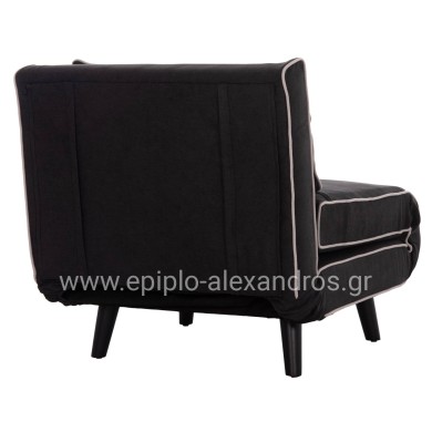 ΠΟΛΥΘΡΟΝΑ ΚΡΕΒΑΤΙ BRAXTON HM8425.03 ΜΑΥΡΟ ΥΦΑΣΜΑ 78x88x78Υεκ.