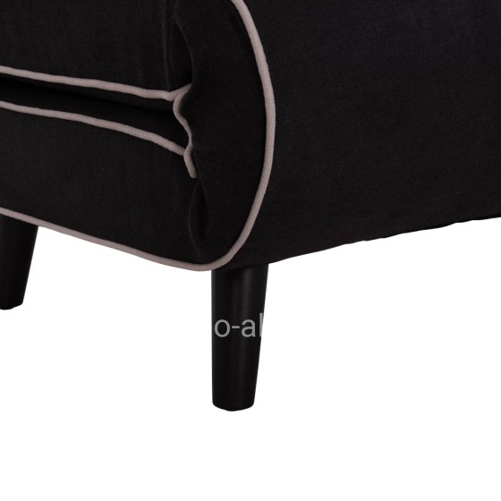 ΠΟΛΥΘΡΟΝΑ ΚΡΕΒΑΤΙ BRAXTON HM8425.03 ΜΑΥΡΟ ΥΦΑΣΜΑ 78x88x78Υεκ.