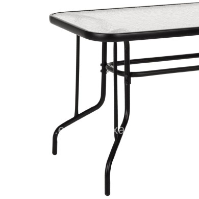 OUTDOOR DINING SET 5PCS ADAM HM21219.01 METAL CHAIRS & TABLE 110x60 BLACK