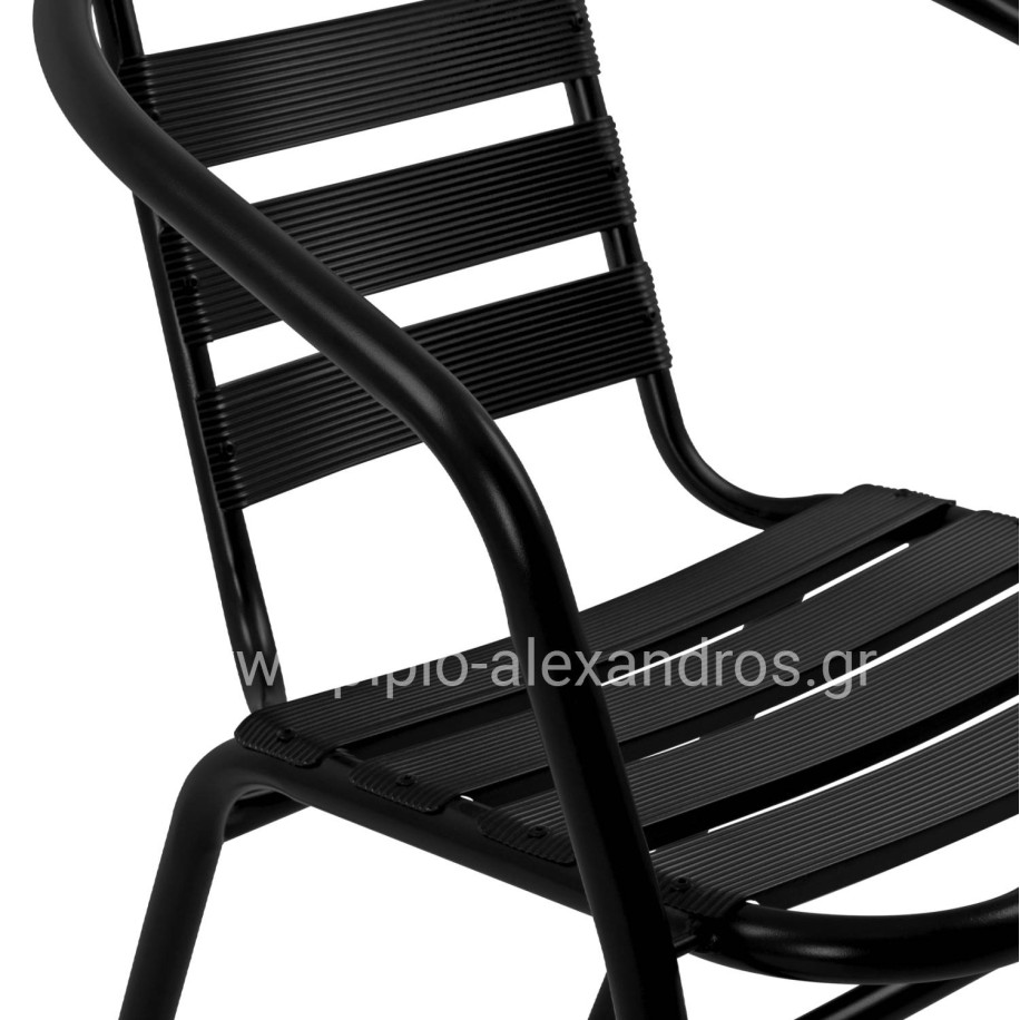 OUTDOOR DINING SET 5PCS ADAM HM21220 METAL CHAIRS & TABLE 110x60 BLACK