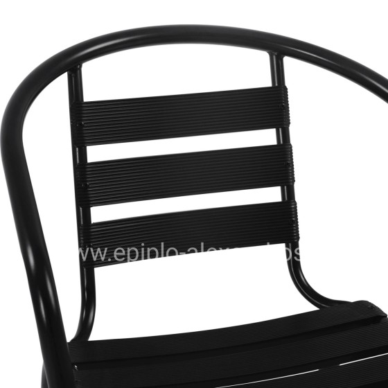 OUTDOOR DINING SET 5PCS ADAM HM21220 METAL CHAIRS & TABLE 110x60 BLACK