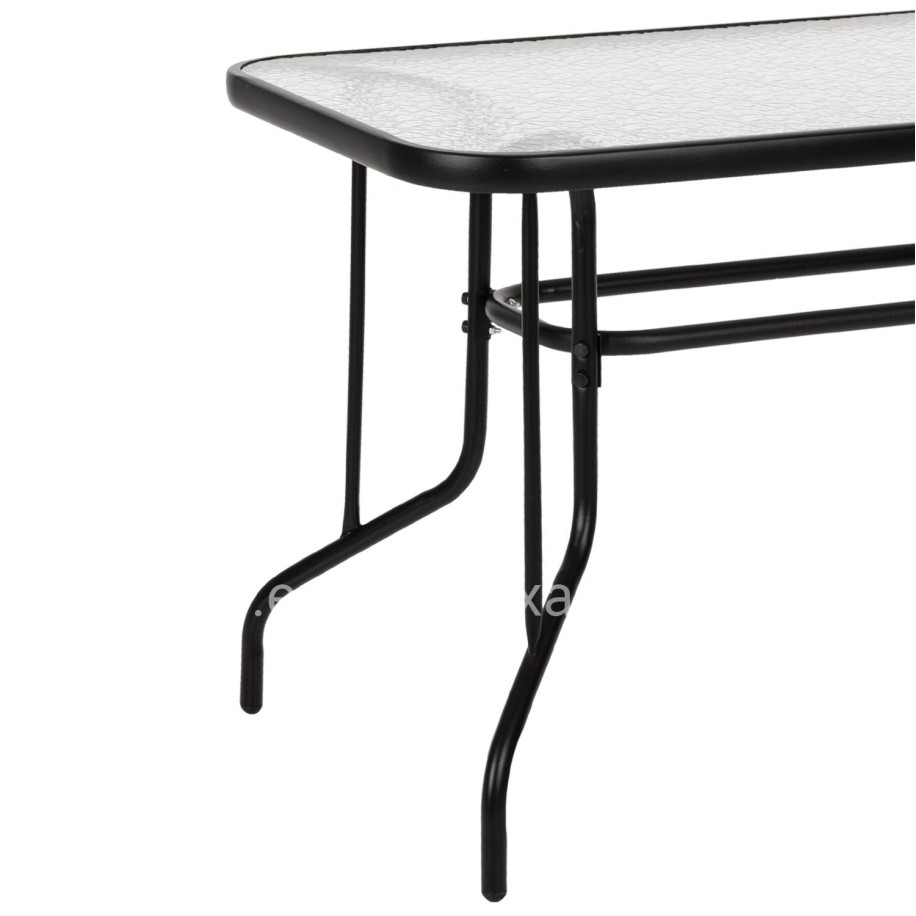 OUTDOOR DINING SET 5PCS ADAM HM21220 METAL CHAIRS & TABLE 110x60 BLACK