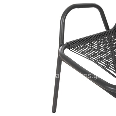 OUTDOOR DINING SET 5PCS AVRIL HM21221 METAL CHAIRS & TABLE 110x60 GREY