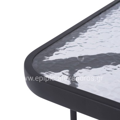 OUTDOOR DINING SET 5PCS AVRIL HM21221 METAL CHAIRS & TABLE 110x60 GREY