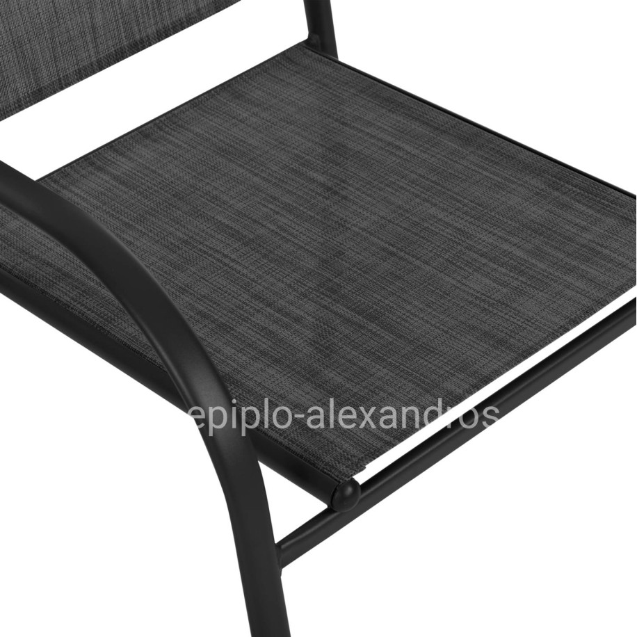 OUTDOOR DINING SET 5PCS REDAN HM21223.01 TABLE & 4 ARMCHAIRS IN BLACK