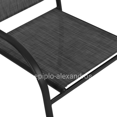 OUTDOOR DINING SET 5PCS REDAN HM21223.01 TABLE & 4 ARMCHAIRS IN BLACK