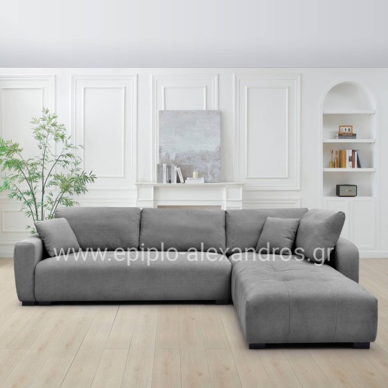 CORNER SOFA REVERSIBLE MEDEL HM3288.01 GREY P.E. FABRIC 296x208x80Hcm.