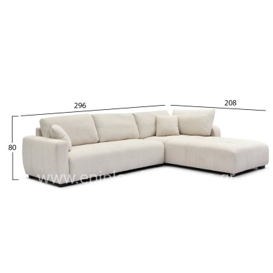 CORNER SOFA REVERSIBLE MEDEL HM3288.02 ECRU P.E. FABRIC 296x208x80Hcm.