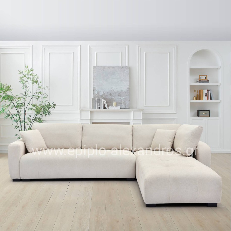 CORNER SOFA REVERSIBLE MEDEL HM3288.02 ECRU P.E. FABRIC 296x208x80Hcm.