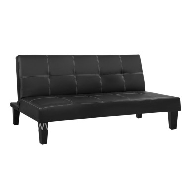 Sofa/Bed 3 seater HM3002.02 Black PU with details 186x90x82