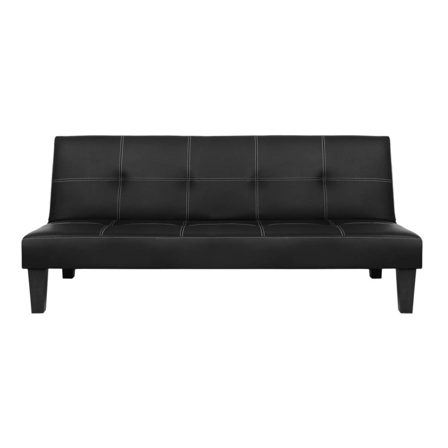 Sofa/Bed 3 seater HM3002.02 Black PU with details 186x90x82