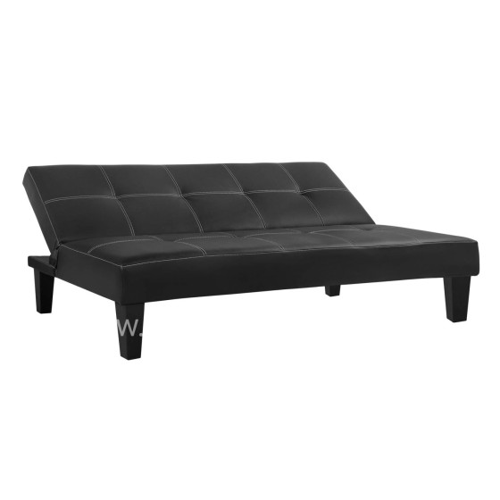 Sofa/Bed 3 seater HM3002.02 Black PU with details 186x90x82