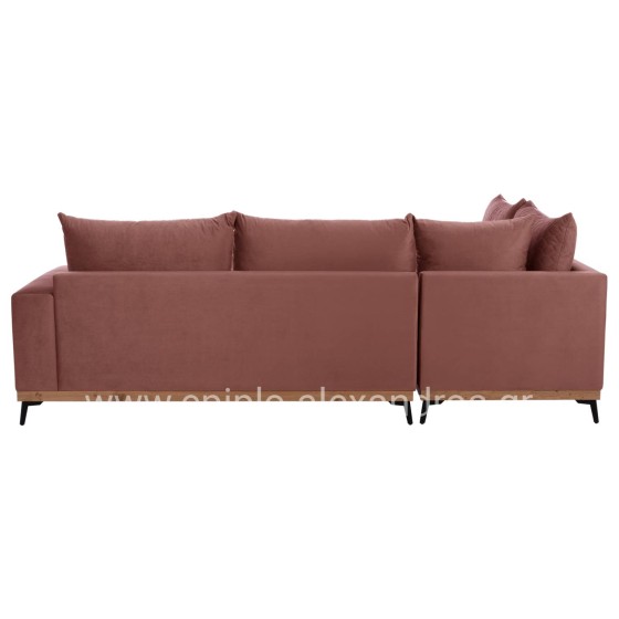 MESINA corner sofa, dusty pink, high leg, 2pcs, left corner