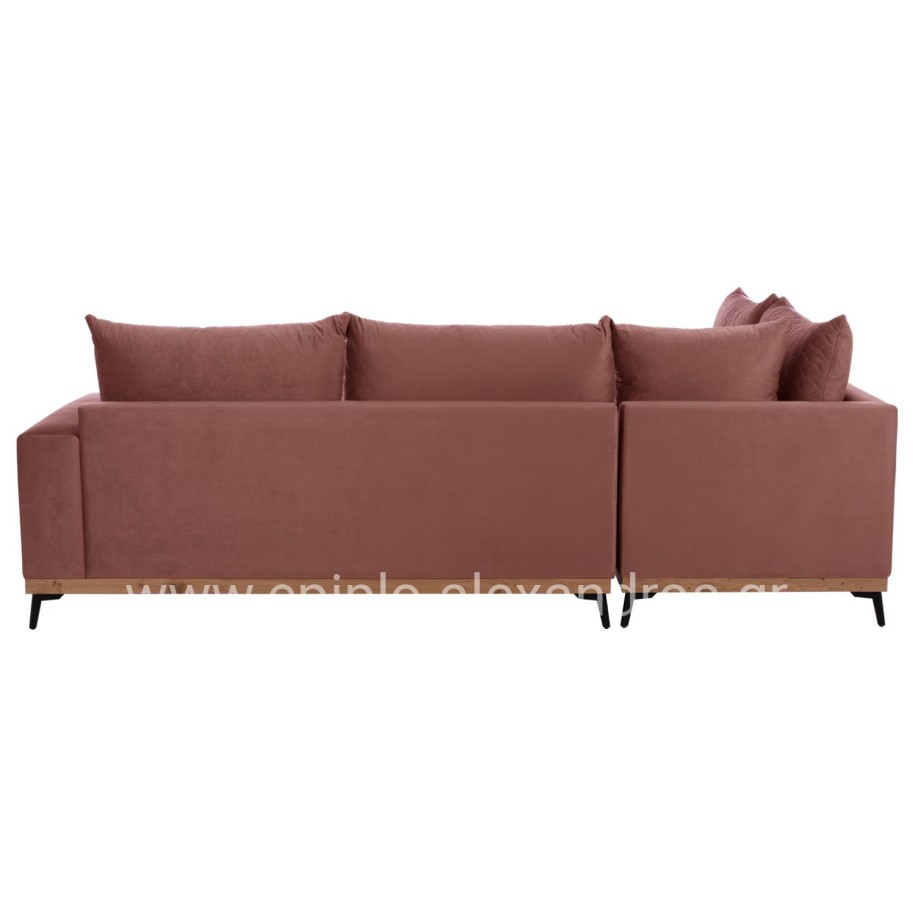MESINA corner sofa, dusty pink, high leg, 2pcs, left corner