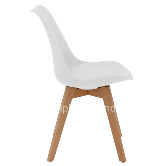 Chair Vegas HM0033.01-wooden legs-white seat-47x56,6x82Υ cm