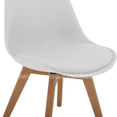 Chair Vegas HM0033.01-wooden legs-white seat-47x56,6x82Υ cm