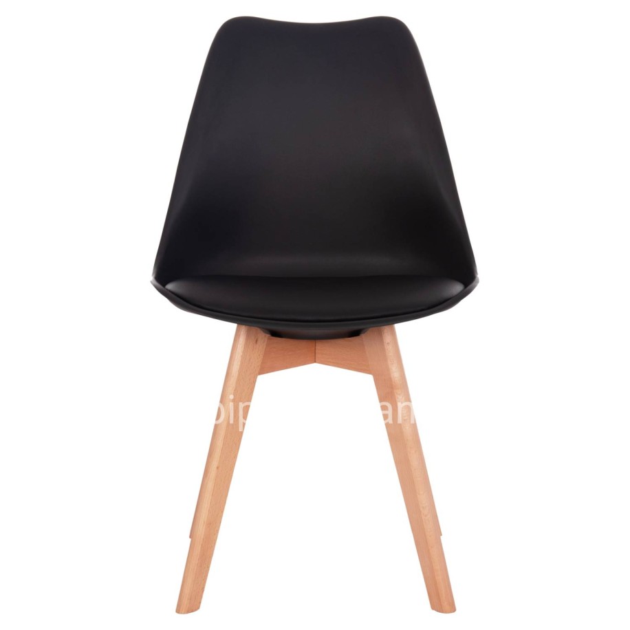 Chair Vegas HM0033.02 wooden legs-black seat 48x49x81Η cm