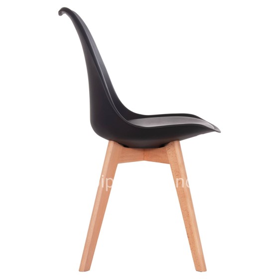 Chair Vegas HM0033.02 wooden legs-black seat 48x49x81Η cm