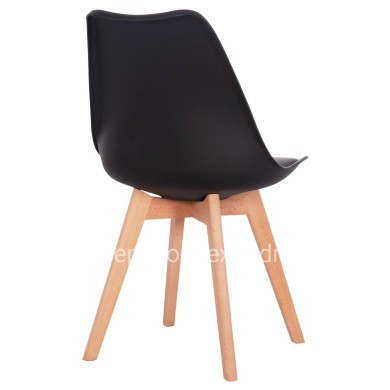 Chair Vegas HM0033.02 wooden legs-black seat 48x49x81Η cm
