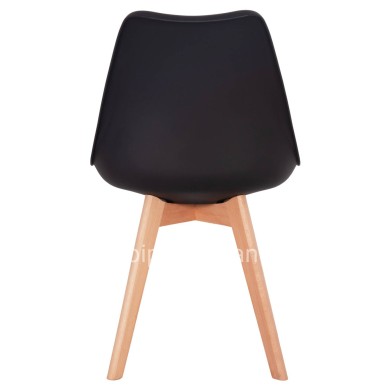 Chair Vegas HM0033.02 wooden legs-black seat 48x49x81Η cm