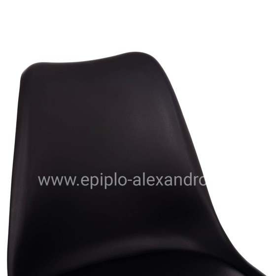 Chair Vegas HM0033.02 wooden legs-black seat 48x49x81Η cm