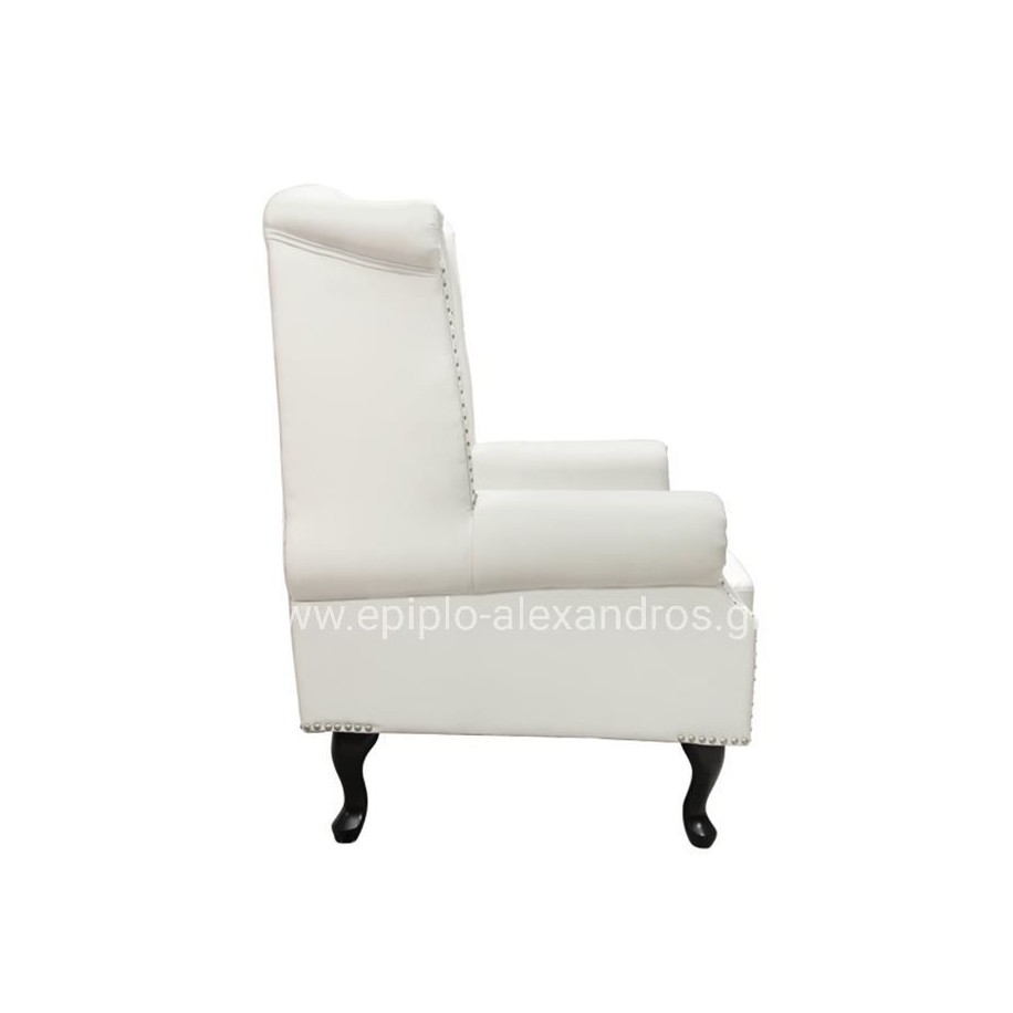 ΠΟΛΥΘΡΟΝΑ-ΜΠΕΡΖΕΡΑ T.CHESTERFIELD POLINA HM0053.02 PU ΛΕΥΚΟ ΜΑΤ 83x75x107Yεκ.