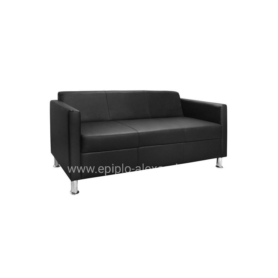 Sofa 3 seater Cubo PU Black HM3034.02 173χ71χ73cm.