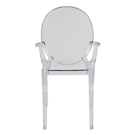 Chair acrylic clear with arms Aramis HM0169 52,2x56,5x92cm