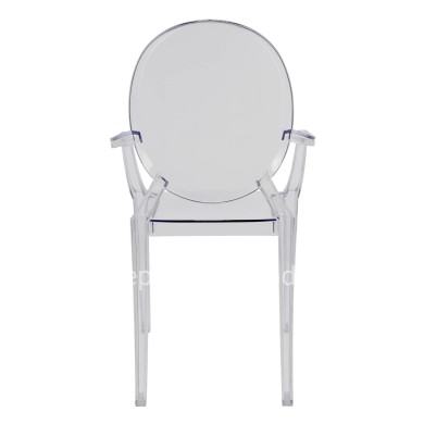 Chair acrylic clear with arms Aramis HM0169 52,2x56,5x92cm