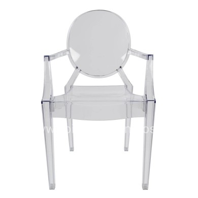 Chair acrylic clear with arms Aramis HM0169 52,2x56,5x92cm