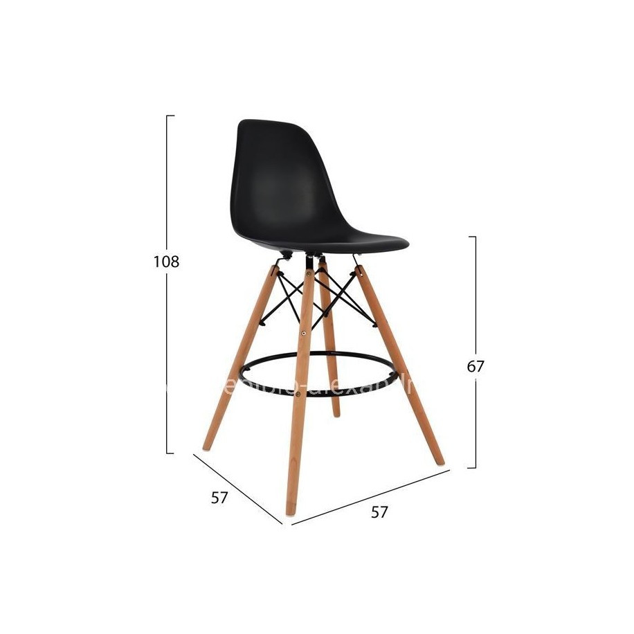 Bar Stool Renata Black HM0173.02 47x50x108 cm