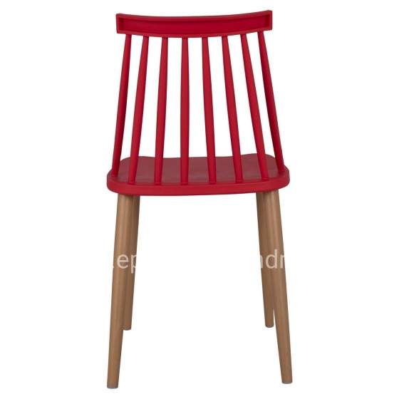 Dining chair HM8052.07 Vanessa red with metallic legs 42,5x47x81,5cm