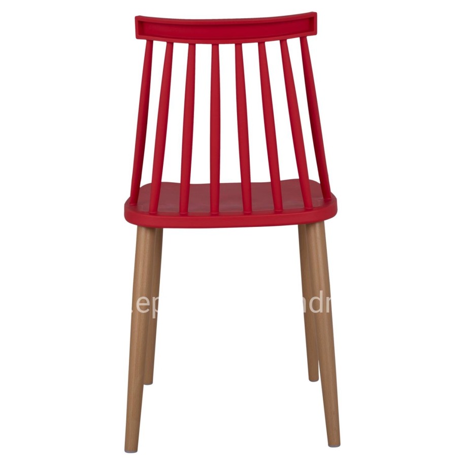 Dining chair HM8052.07 Vanessa red with metallic legs 42,5x47x81,5cm