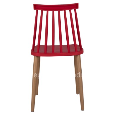 Dining chair HM8052.07 Vanessa red with metallic legs 42,5x47x81,5cm