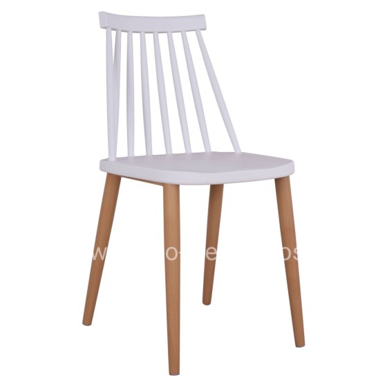 Dining chair HM8052.01 Vanessa White with metallic legs 43x46,5x82cm