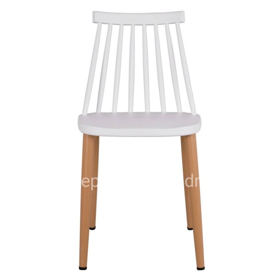 Dining chair HM8052.01 Vanessa White with metallic legs 43x46,5x82cm