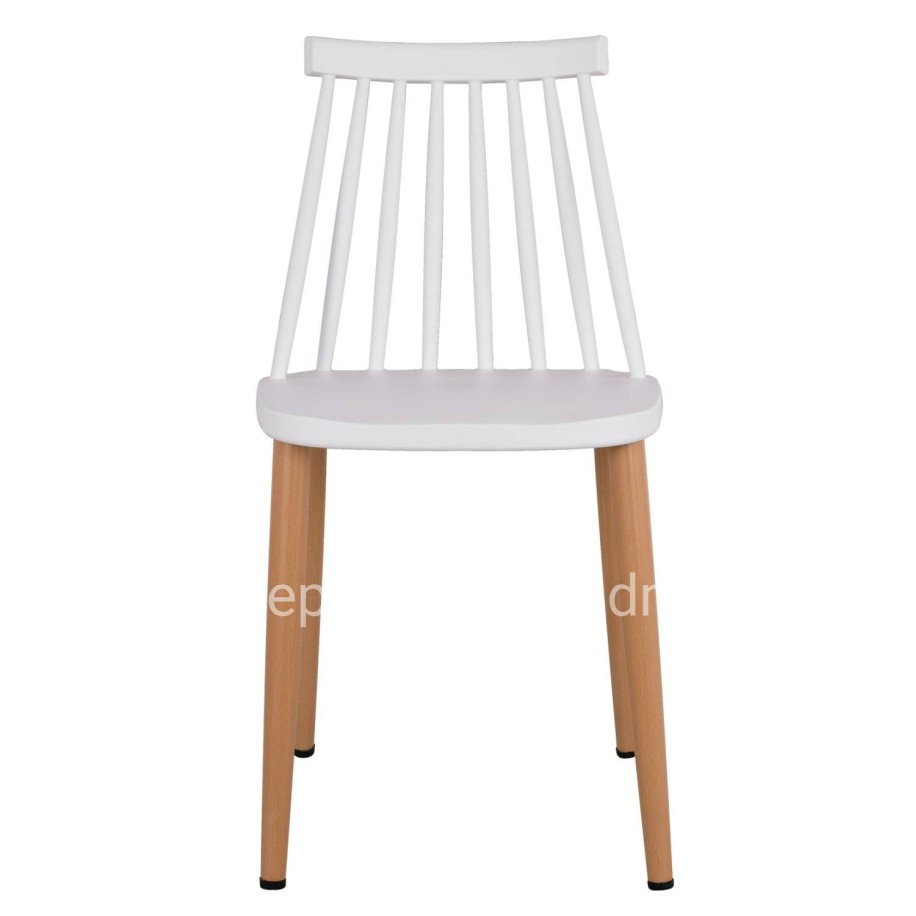 Dining chair HM8052.01 Vanessa White with metallic legs 43x46,5x82cm