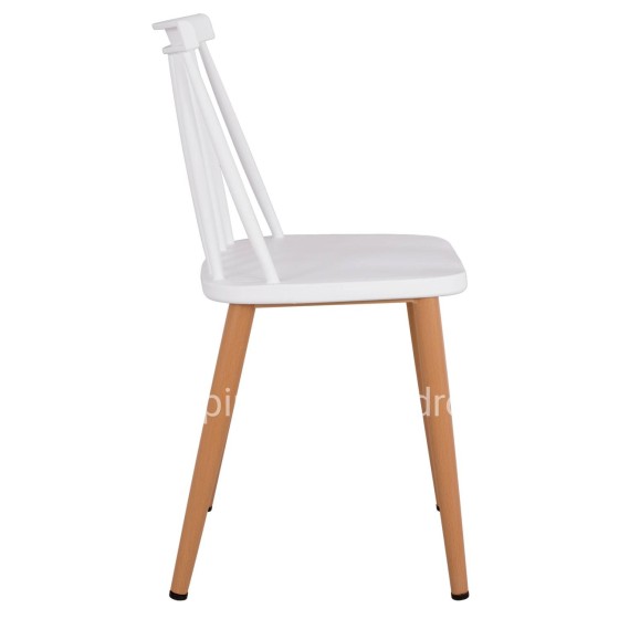Dining chair HM8052.01 Vanessa White with metallic legs 43x46,5x82cm