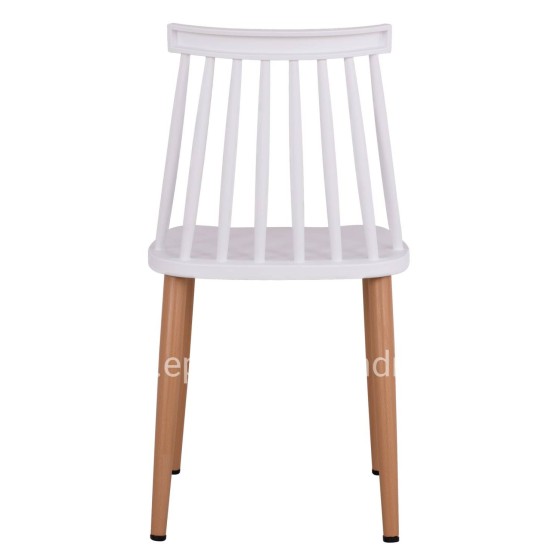 Dining chair HM8052.01 Vanessa White with metallic legs 43x46,5x82cm