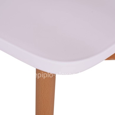 Dining chair HM8052.01 Vanessa White with metallic legs 43x46,5x82cm