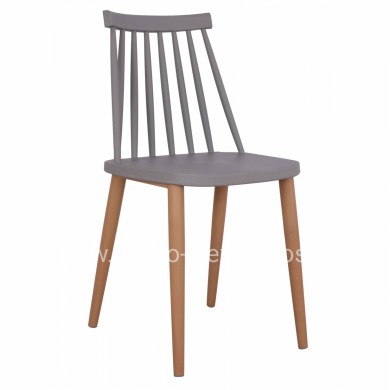 Dining chair HM8052.10 Vanessa grey with metallic legs 43x46,5x82cm