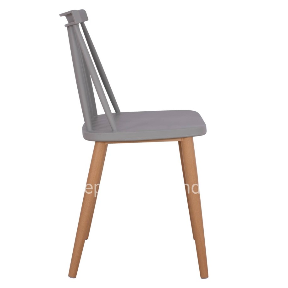 Dining chair HM8052.10 Vanessa grey with metallic legs 43x46,5x82cm