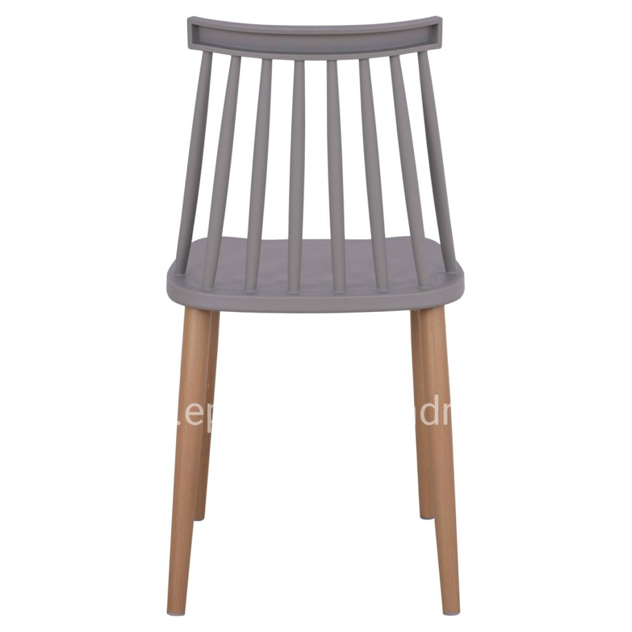 Dining chair HM8052.10 Vanessa grey with metallic legs 43x46,5x82cm
