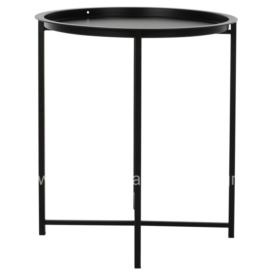 Table Foldable Metallic Black 45cm HM5287.01