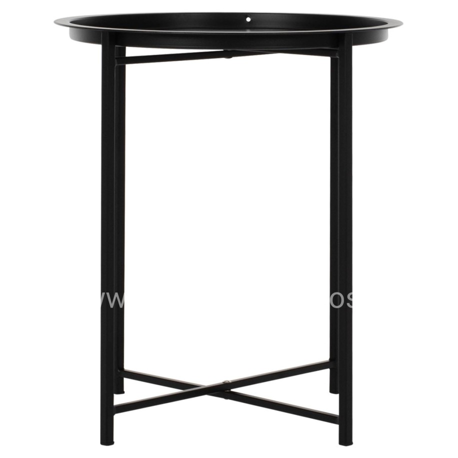 Table Foldable Metallic Black 45cm HM5287.01
