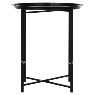 Table Foldable Metallic Black 45cm HM5287.01